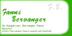 fanni bervanger business card